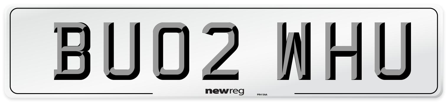 BU02 WHU Number Plate from New Reg